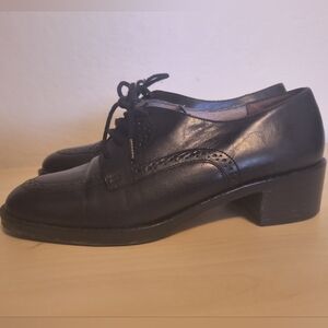 Franco Sarto Women's Black Leather Oxfords Size 6